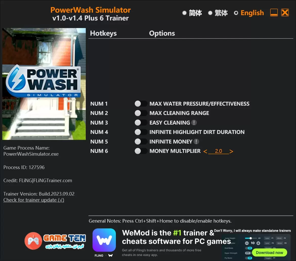 دانلود ترینر بازی PowerWash Simulator